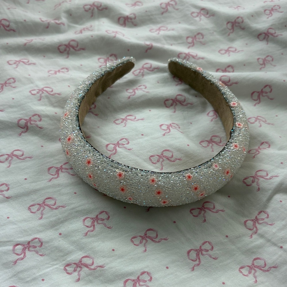 Sparkling White and Pink Headband